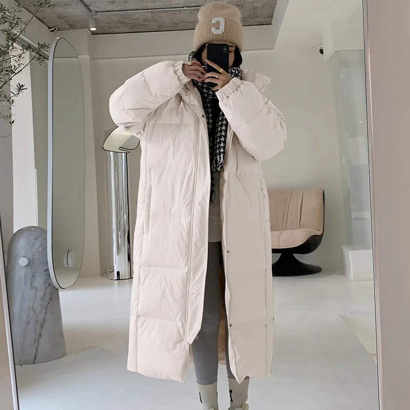 2024 New Women\'s Puffer Jacket Casual Long Parkas Winter Snow Wear Coat Hooded Thick Warm Parka Loose Jackets Female Outerwear