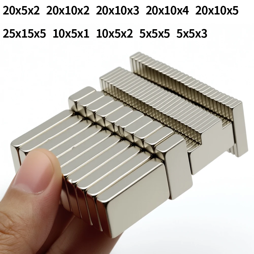 N35 NdFeB Square Neodymium Magnet Super Strong Permanent Block Powerful Magnetic Refrigerator DIY Craft Multi‑Purpose