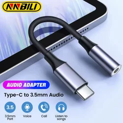 NNBILI USB Type C To 3.5mm Aux Adapter Type-c 3.5 Jack Audio Cable Earphone Cable Converter for iPhone 15 Samsung S24 Xiaomi 14