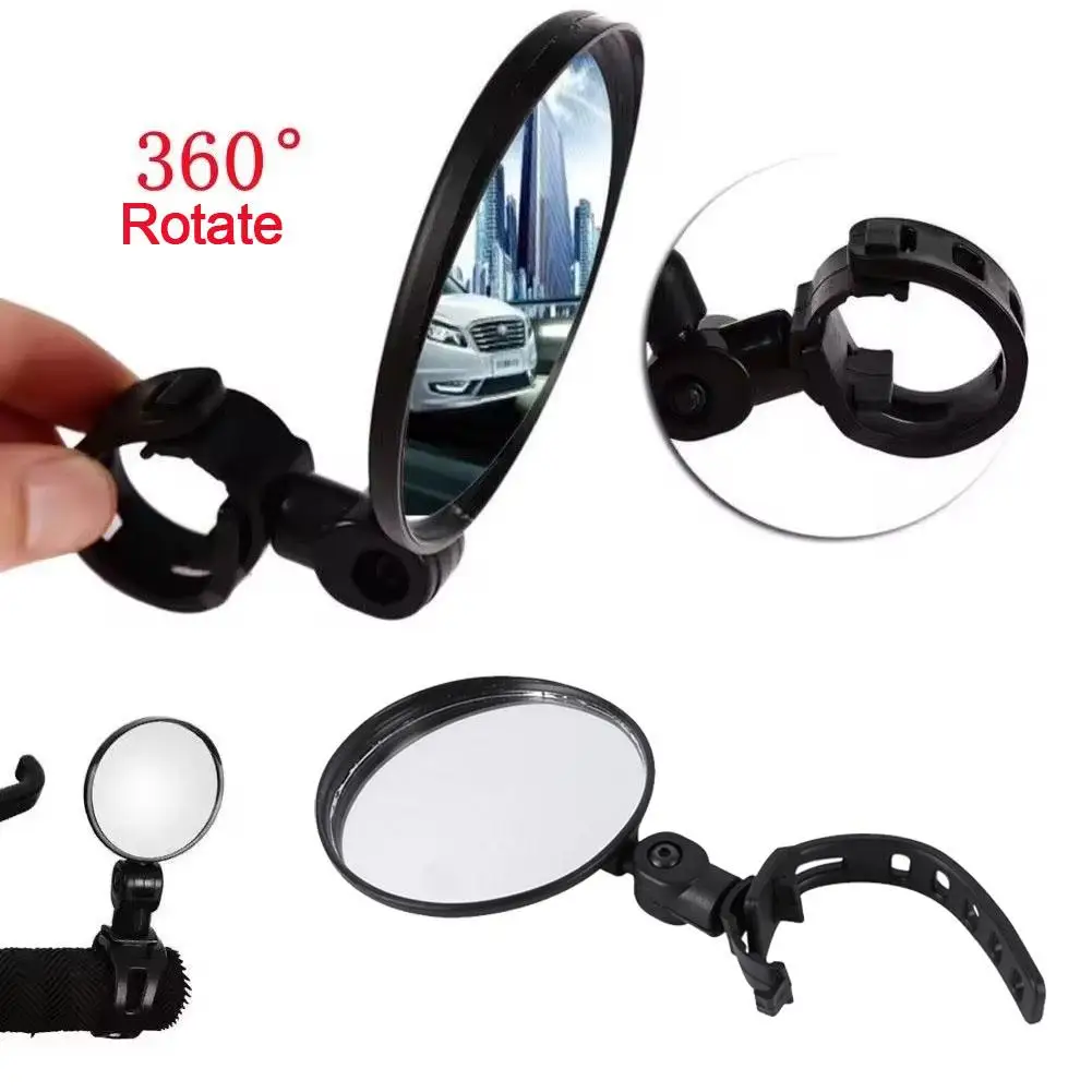 Universal Bicycle Rearview Mirror Adjustable Rotate Wide Angle Cycling Handlebar Rear View Mirrors For MTB Road Bike Access F9S8