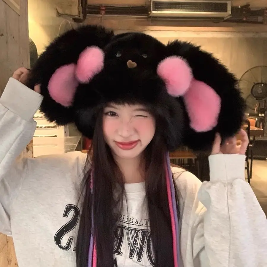 6 styles available, large head circumference, face-slimming, ear-protecting winter hat, fleece-lined and thickened