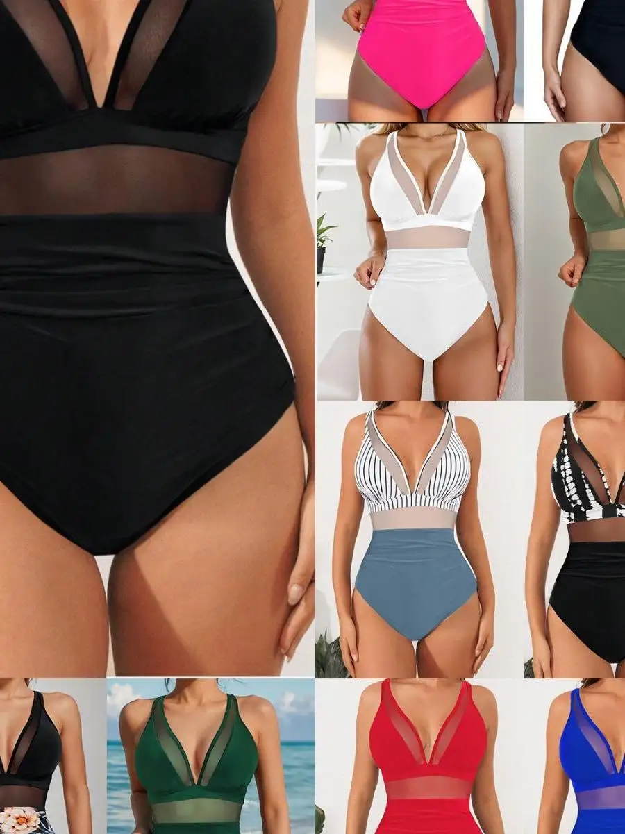 

Sexy Pure Color Me Bikini One-Piece Swimsuit for Women 2026 New Arrival Swimwear That Exposes the Ba And Is Faionable