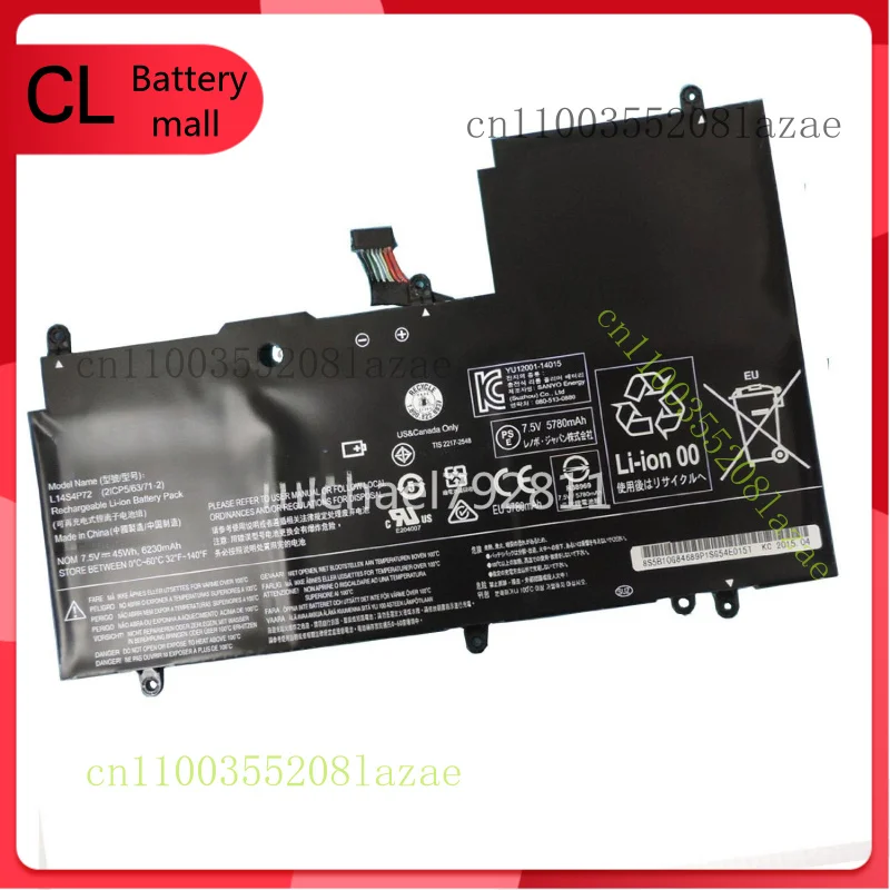 

New 7.5V 45Wh Genuine L14S4P72 Battery for Lenovo Yoga 3 14 80JHS00100 Series