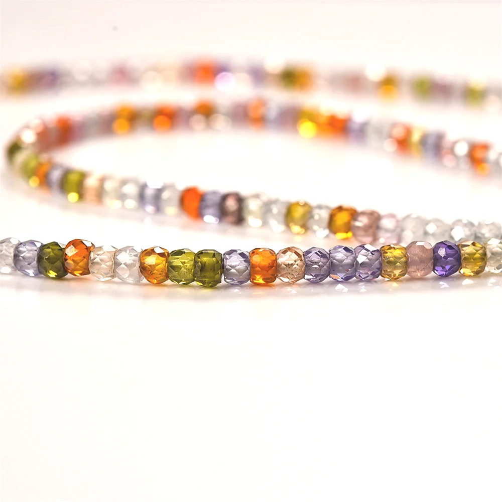 

AAA 2x3mm Natural Rhinestone Facet Haoshi Abacus Beads for Jewelry Making DIY Bracelet Candy Color Crimp&End Accessories