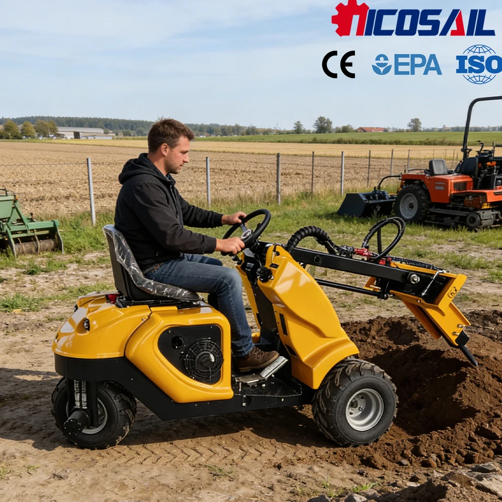 

3 Wheel Small Skid Steer Loader CE Approved Stable Structure Flexible Maneuverability for Agricultural Use