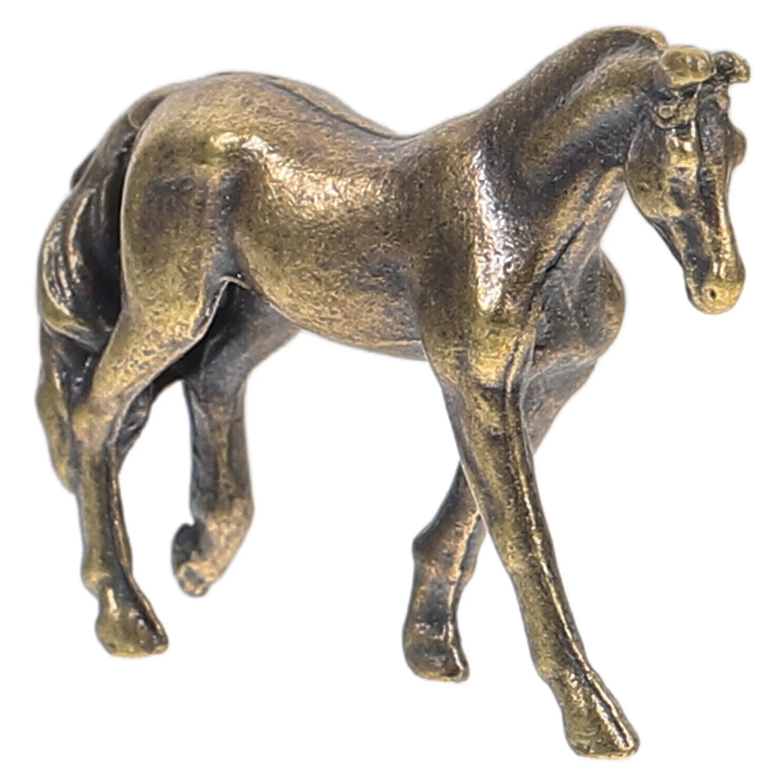 

Copper Alloy Horse Decorative Sculpture for Home Office Desk Vintage Brass Craft Statues Indoor Tabletop Metal Ornament