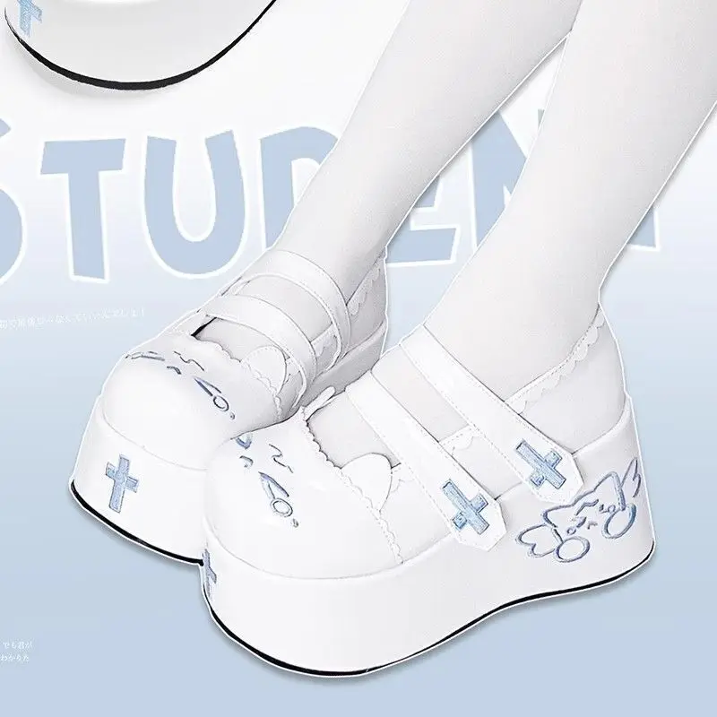 Zapatos de transferencia para estudiantes, zapatos de gato llorón, zapatos de Departamento Médico, zapatos de suela gruesa, zapatos de estilo Lolita, zapatos de plataforma, zapatos de pantalón