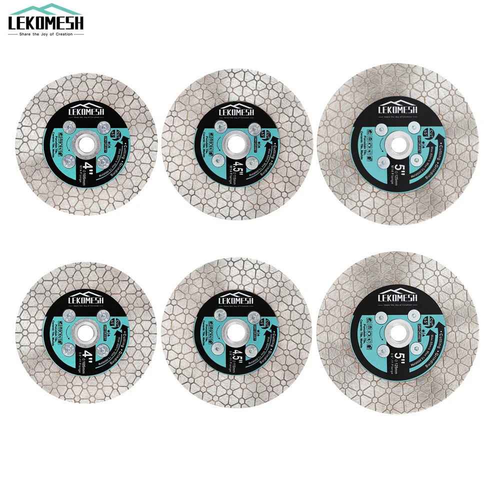 LEKOMESH 1pc Dia105/115/125mm Diamond Cutting Disc Grinding Plate Double Side Flange Saw Blade Stoneware Marble Tile Granite