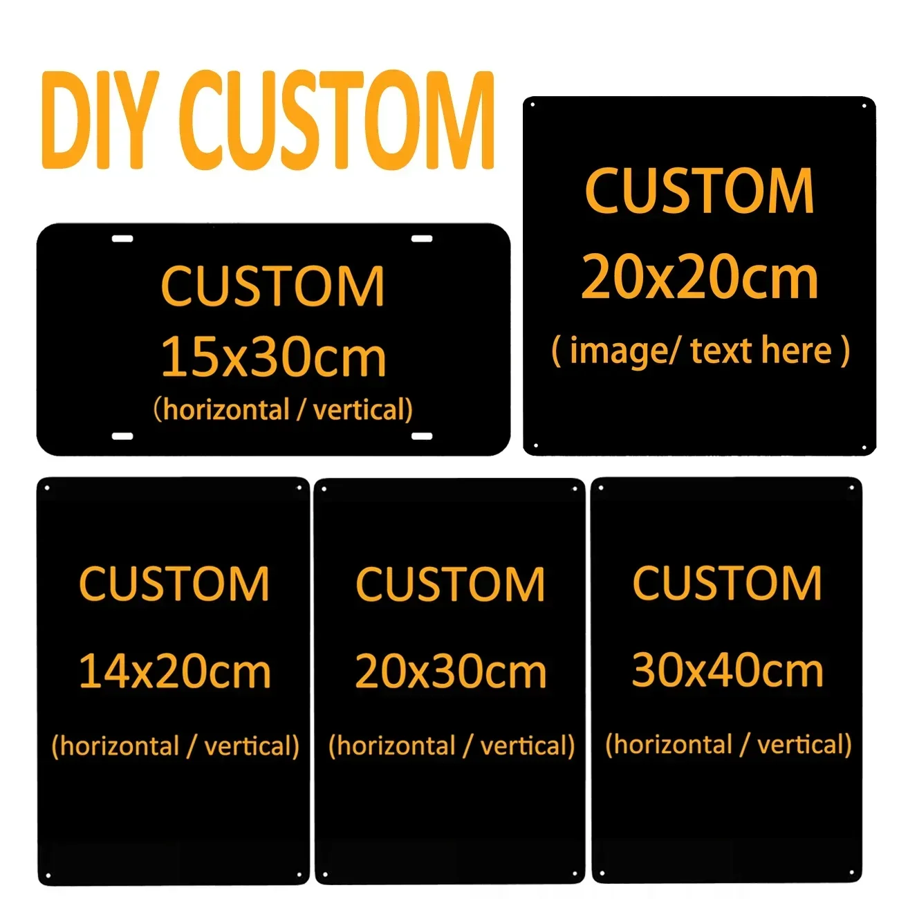 DIY Custom Metal Plates Pattern Wall Tin Sign Home Decor Retro Board Poster Personalized Printing Text Pictures Tinplate Plaques