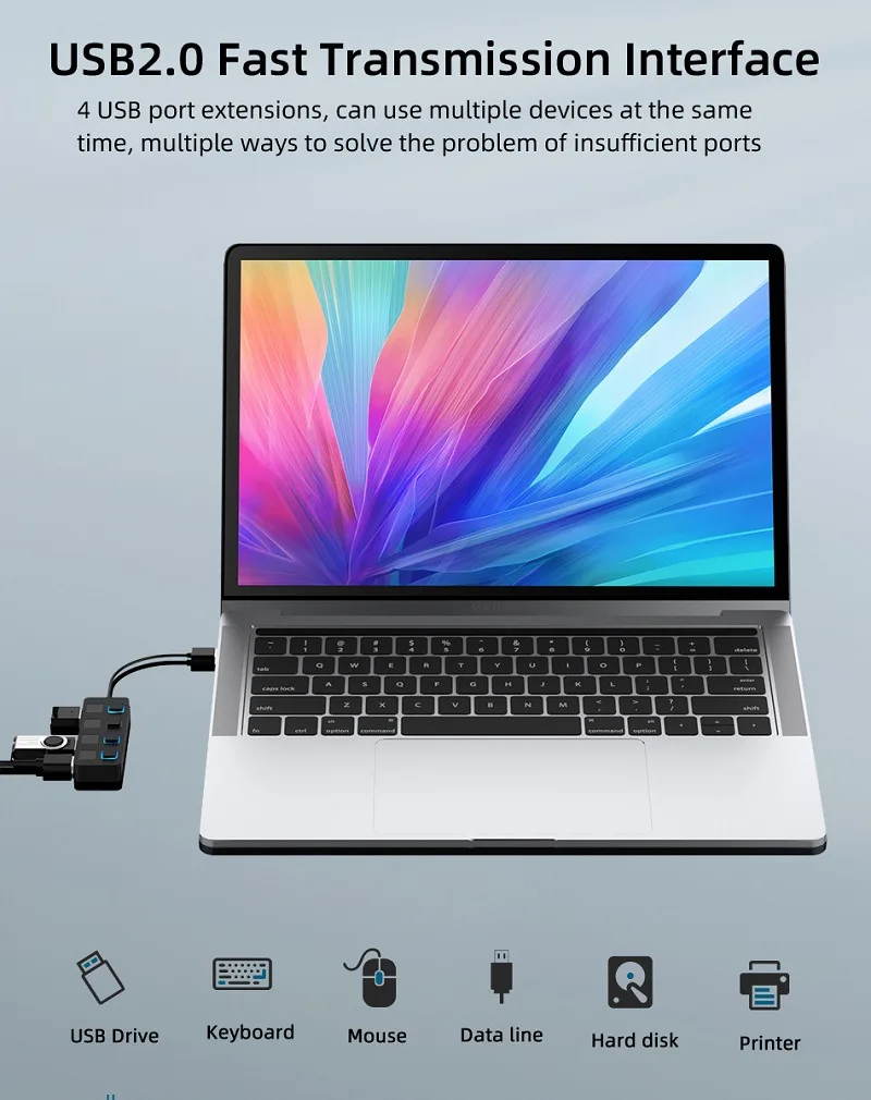 컴퓨터용 USB 2.0 허브, USB 분배기, USB 확장기, Win95, OSR2, 98SE, Me, 2000, XP, VISTA, win7, 8/10, 4 포트