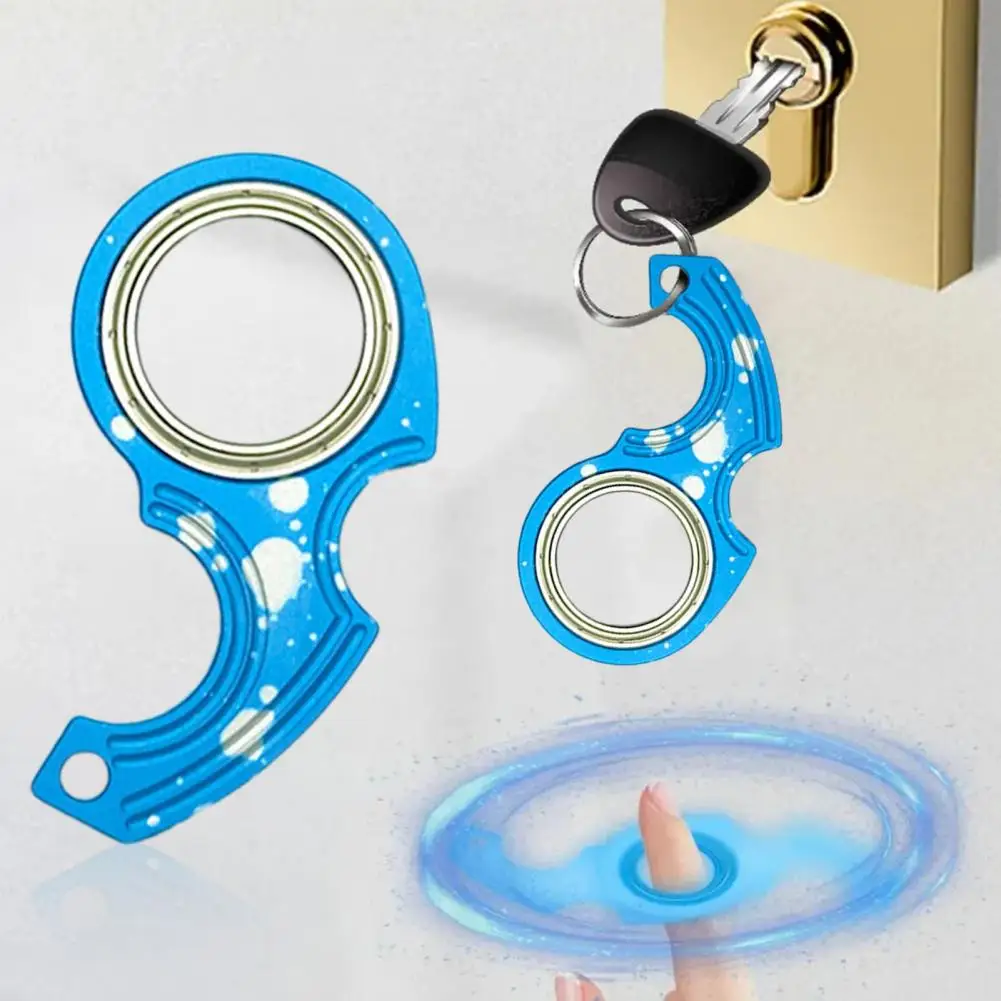 Decompression Keychain Fingertip Spinner Anti-Anxiety Metal Finger Training Toy Fingertip Rotating Keychain For Couple Gift