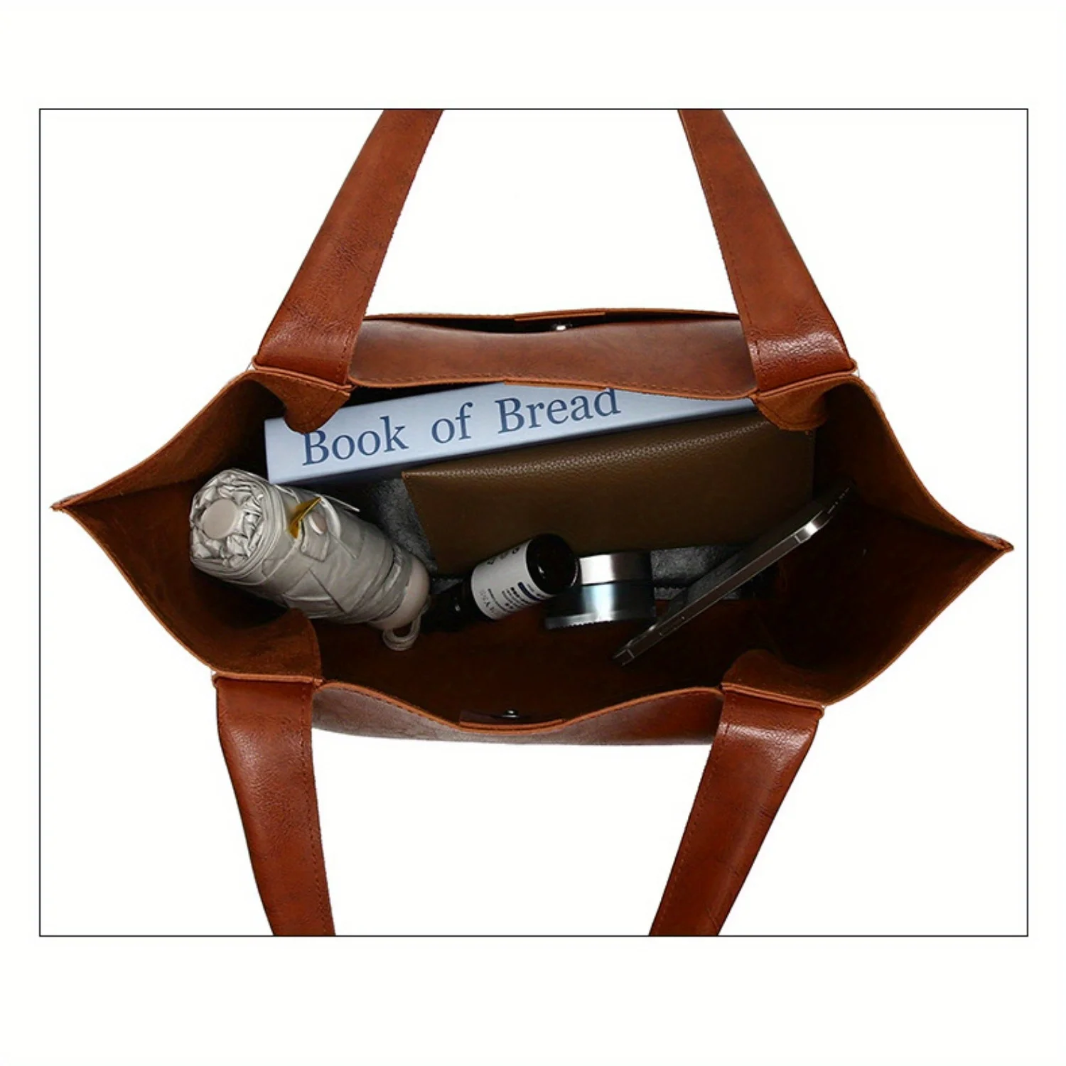 2 قطعة حقيبة كتف نسائية عصرية، حقيبة ركاب نسائية ذات سعة كبيرة، حقيبة كاجوال تحت الإبط، مناسبة للاستخدام اليومي/السفر