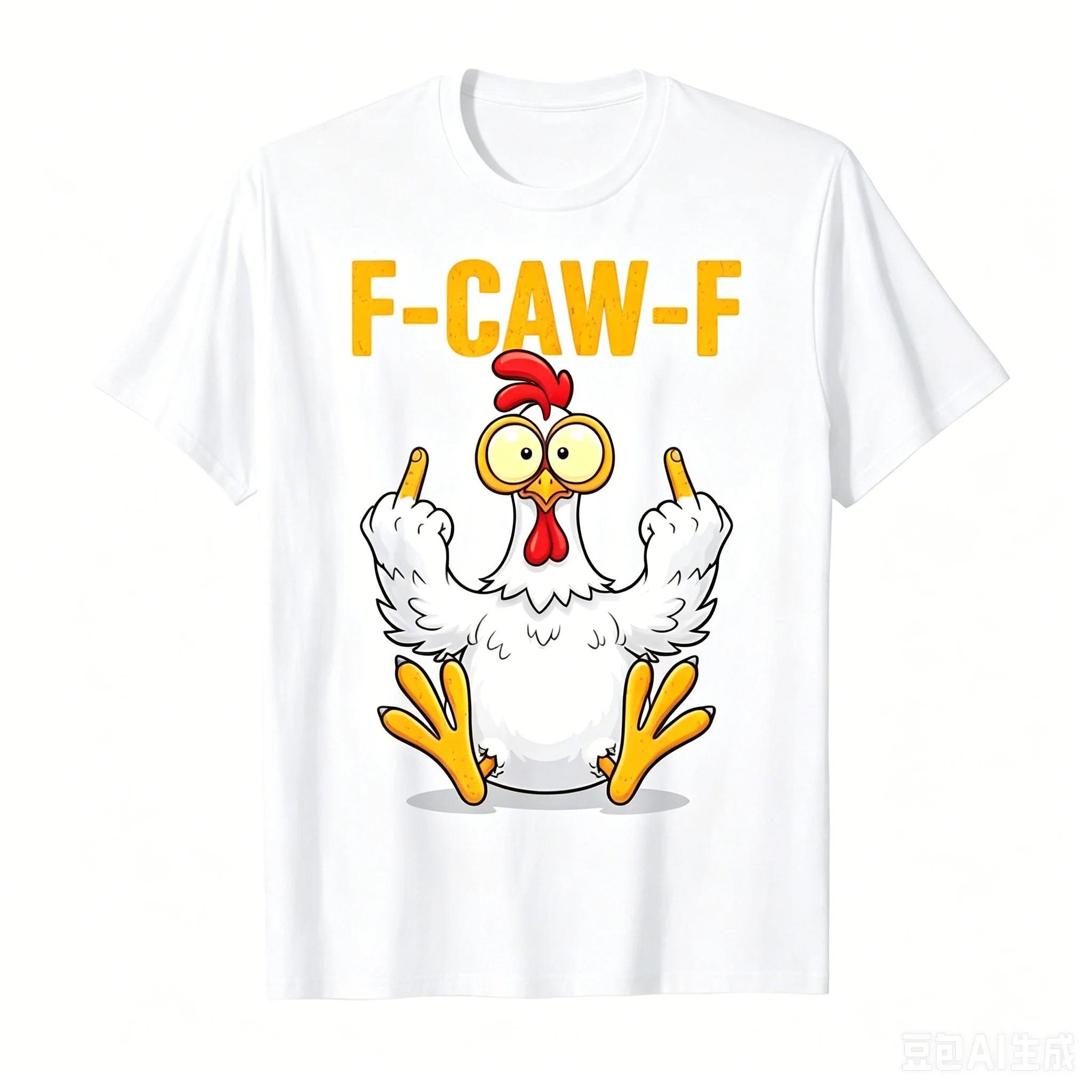 Funny F-Caw-F Chicken FCAWF Chicken Meme T-shirt for Men Women 100% Cotton T Shirts Short Sleeve Tops
