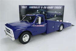 ACME 1:18 For Chevrolet C-30 Trailer RampTruck 1967 Chevy Ramp Truck Model Blue