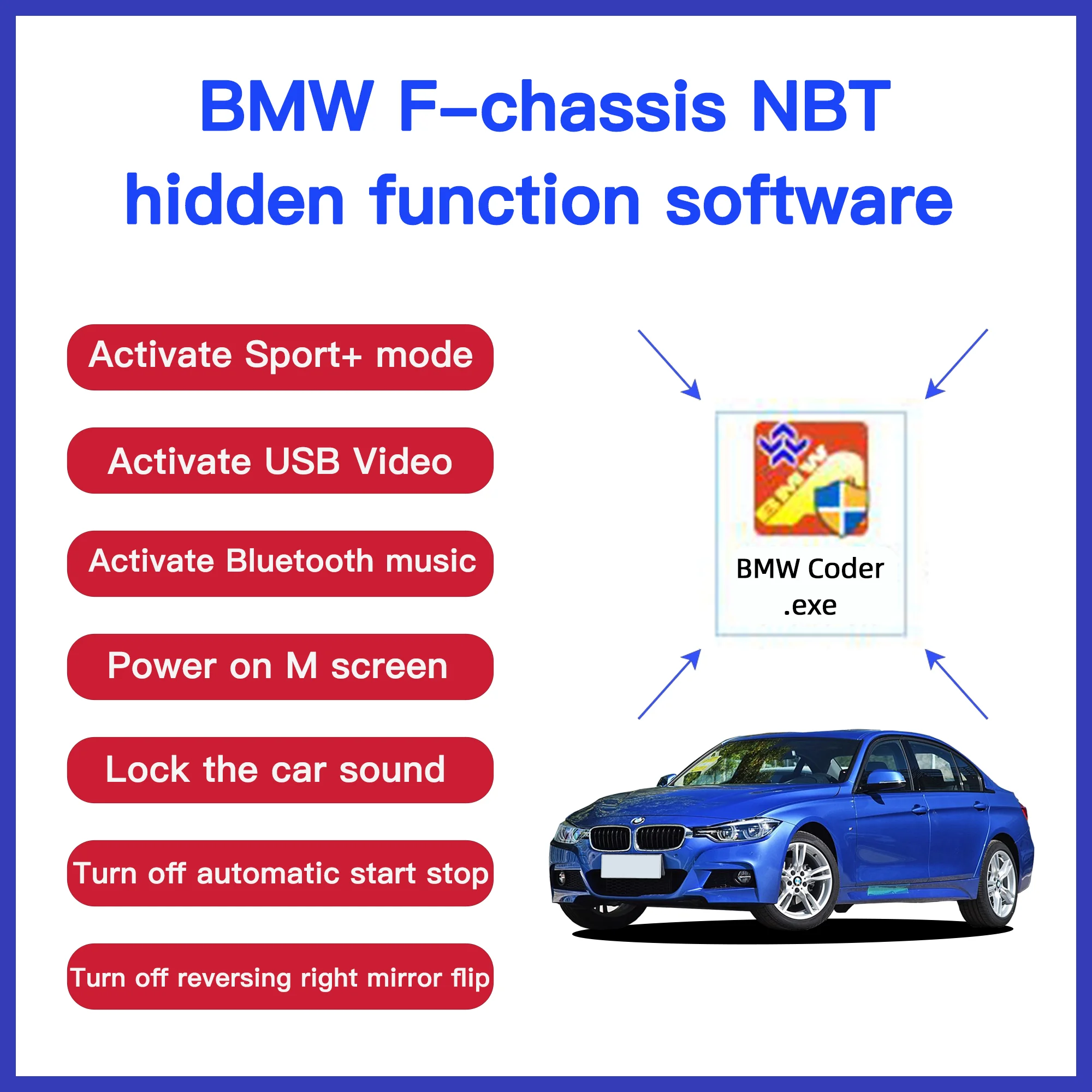 

For activating hidden functions BMW f-series NBT system software and tutorial guide F30/F10/F15/F20/F31/F34/F33/F32 programming