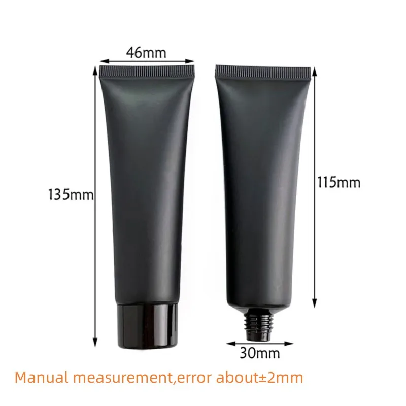 Wholesale New 50g/ml Cosmetic Soft Tubes Matte Black Cream Sample Tube Lotion Bottle Man Makeup Bottles