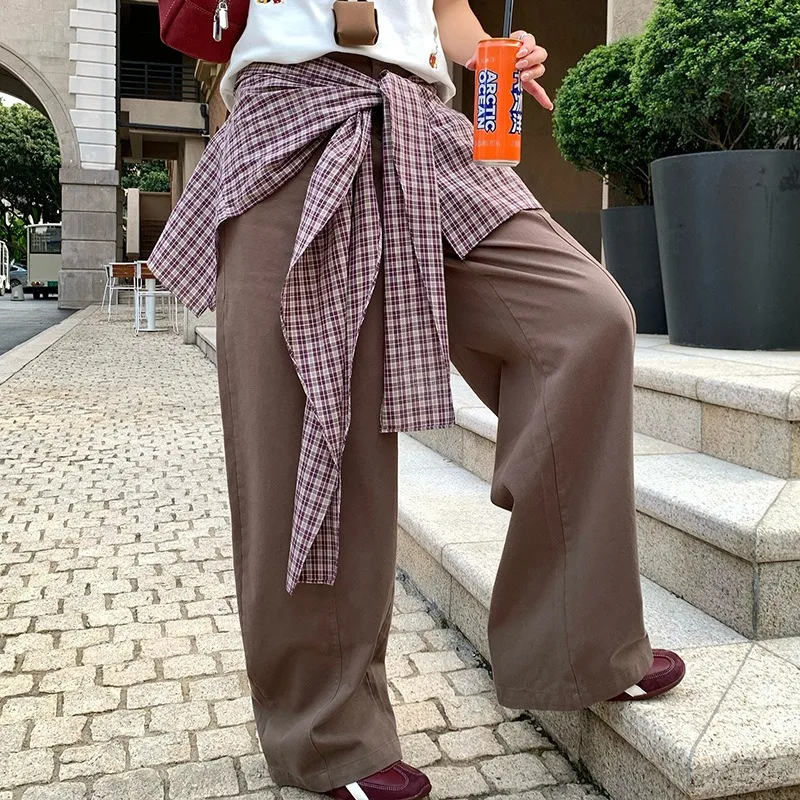 Pantalons à jambes larges pour femmes, tenues pour femmes de Style coréen, pantalons décontractés pour filles chaudes, 2025