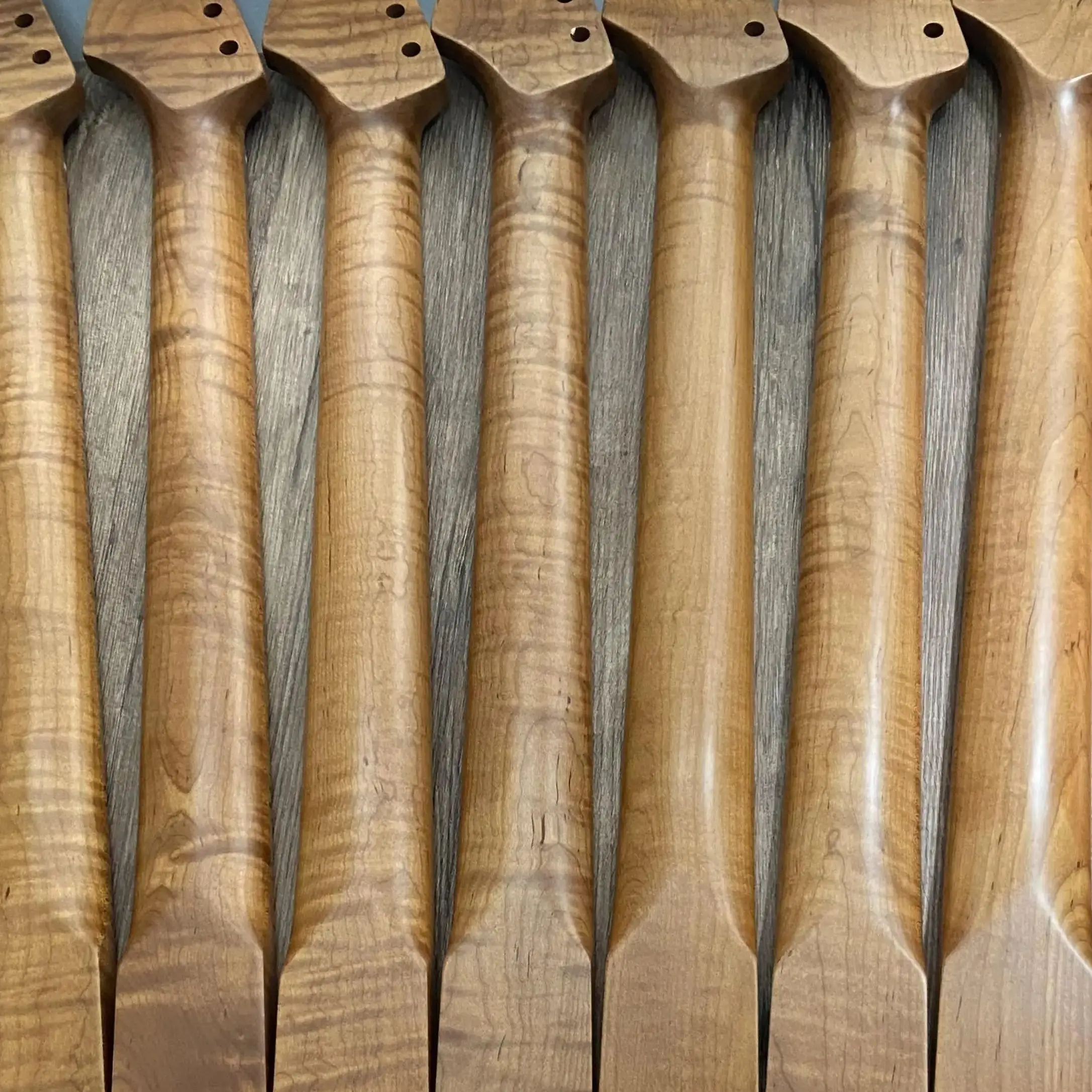 Flame Maple ST-Style Guitar Neck Roasted Maple Fretboard 22 Frets Matte Finish for Custom Guitar Building