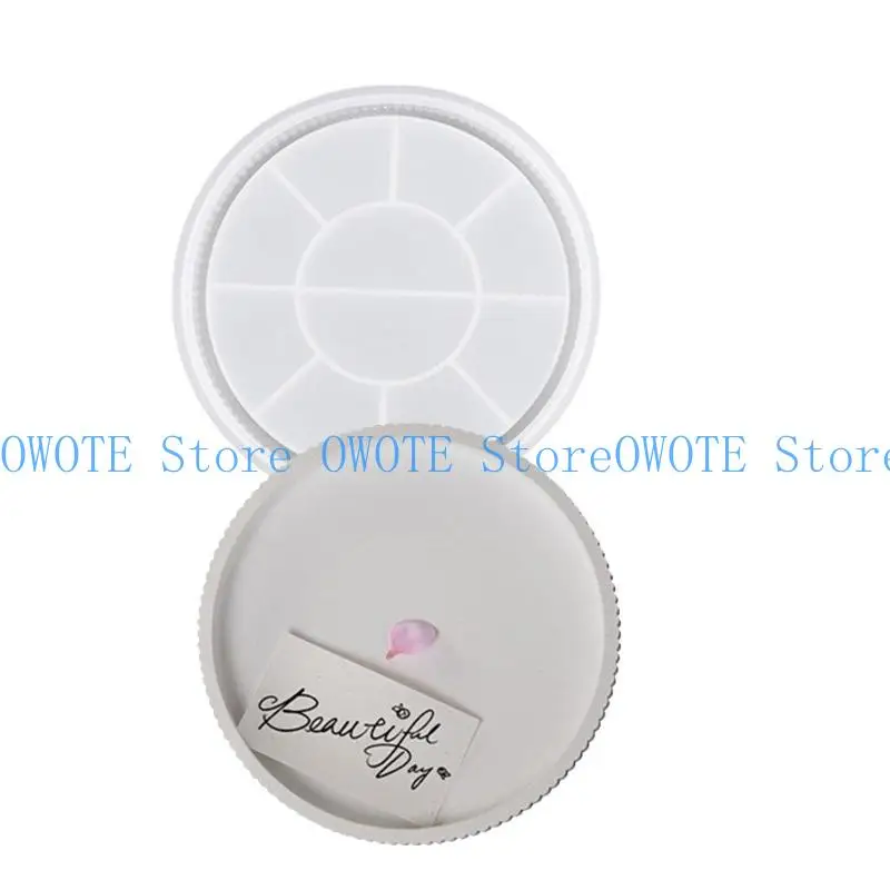 

652F Heat Resistant Epoxy Mold Silicone Tray Molds Striped Round Tray Silicone DIY Dish Mold Suitable for Cement Tray