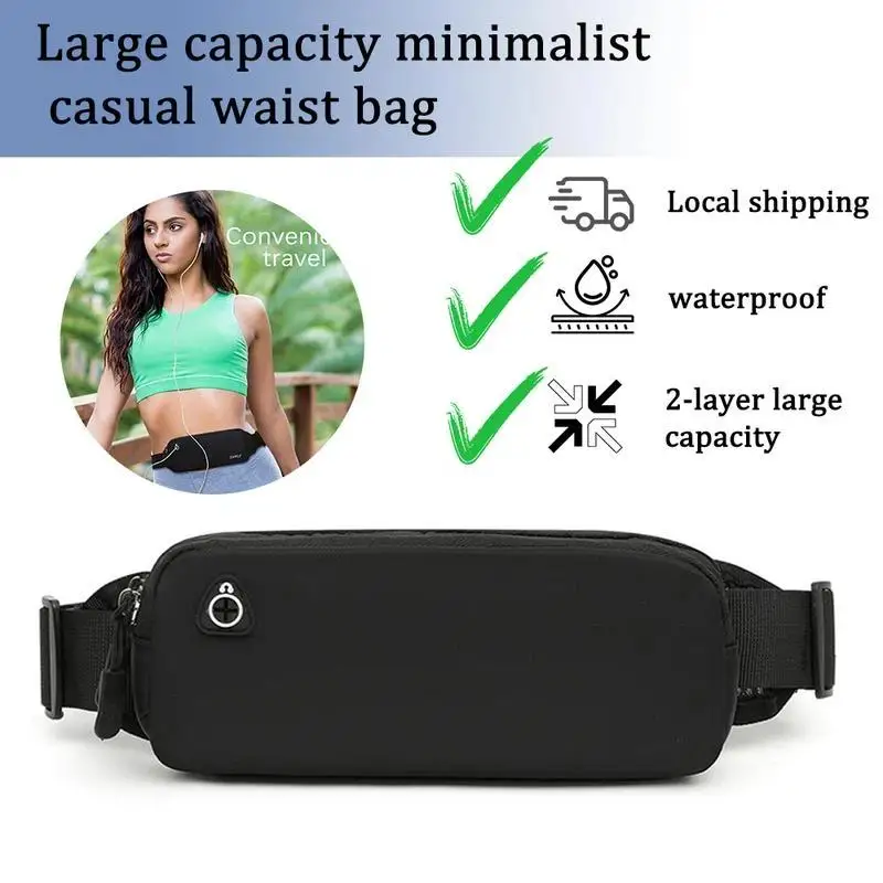 Oxford-Gewebe Leichte und Elastische Hüfttasche Doppelreißverschluss Anti-Diebstahl-Design Unisex Verstellbare Größe für alle Wanderrucksäcke – Detail 5