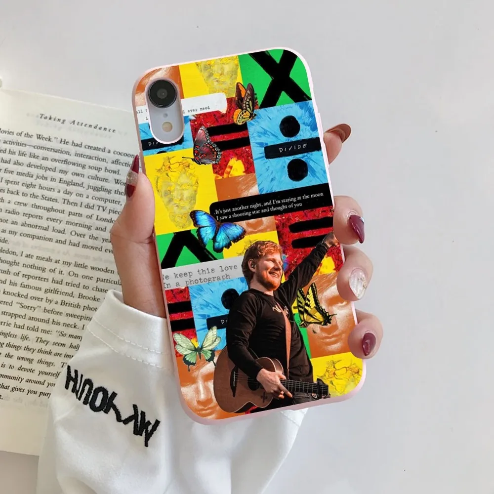 E-Ed Sheeran UK Singer Phone Case for iPhone 14 11 12 13 Mini Pro Xs Max 8 7 6 6S Plus X XR Solid Candy Color Case