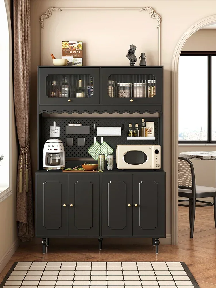 

Mild Luxury Retro Sideboard Cabinet Modern Minimalist Black American Microwave Oven Cabinet Restaurant Tea Cabinet