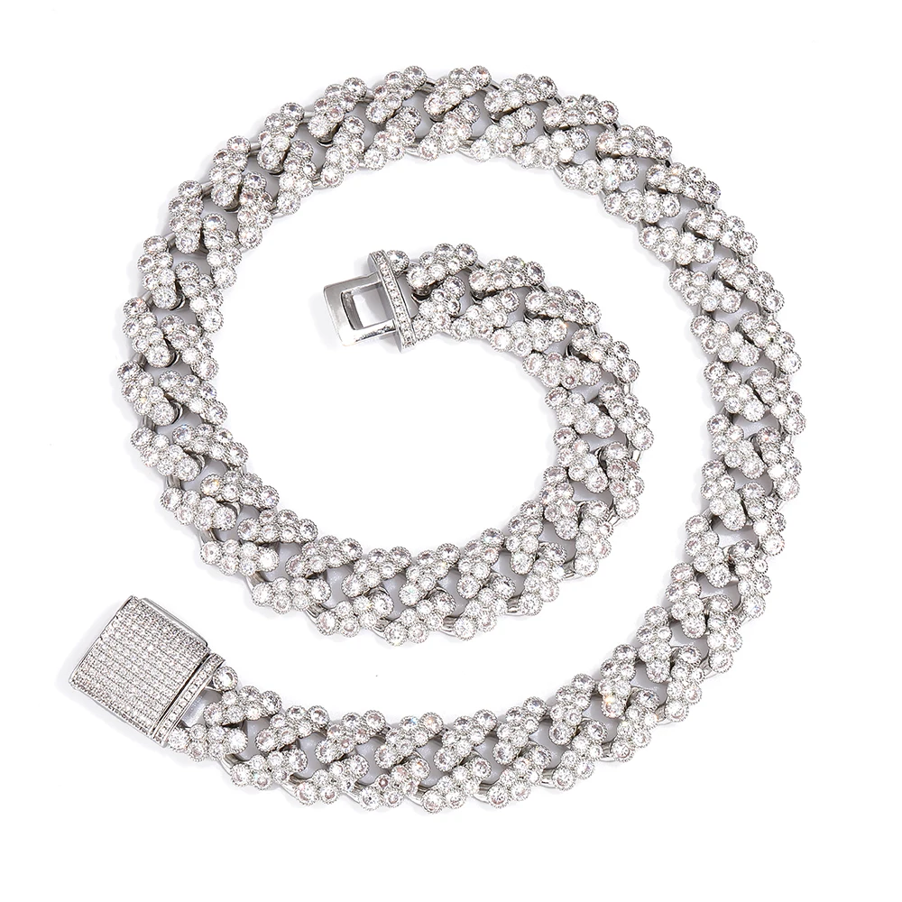 

18 мм кубинская цепочка, ожерелье/браслет, ледяной кубический цирконий, коробка с застежкой, цепочки, позолоченные роскошные ювелирные изделия в стиле хип-хоп для мужчин