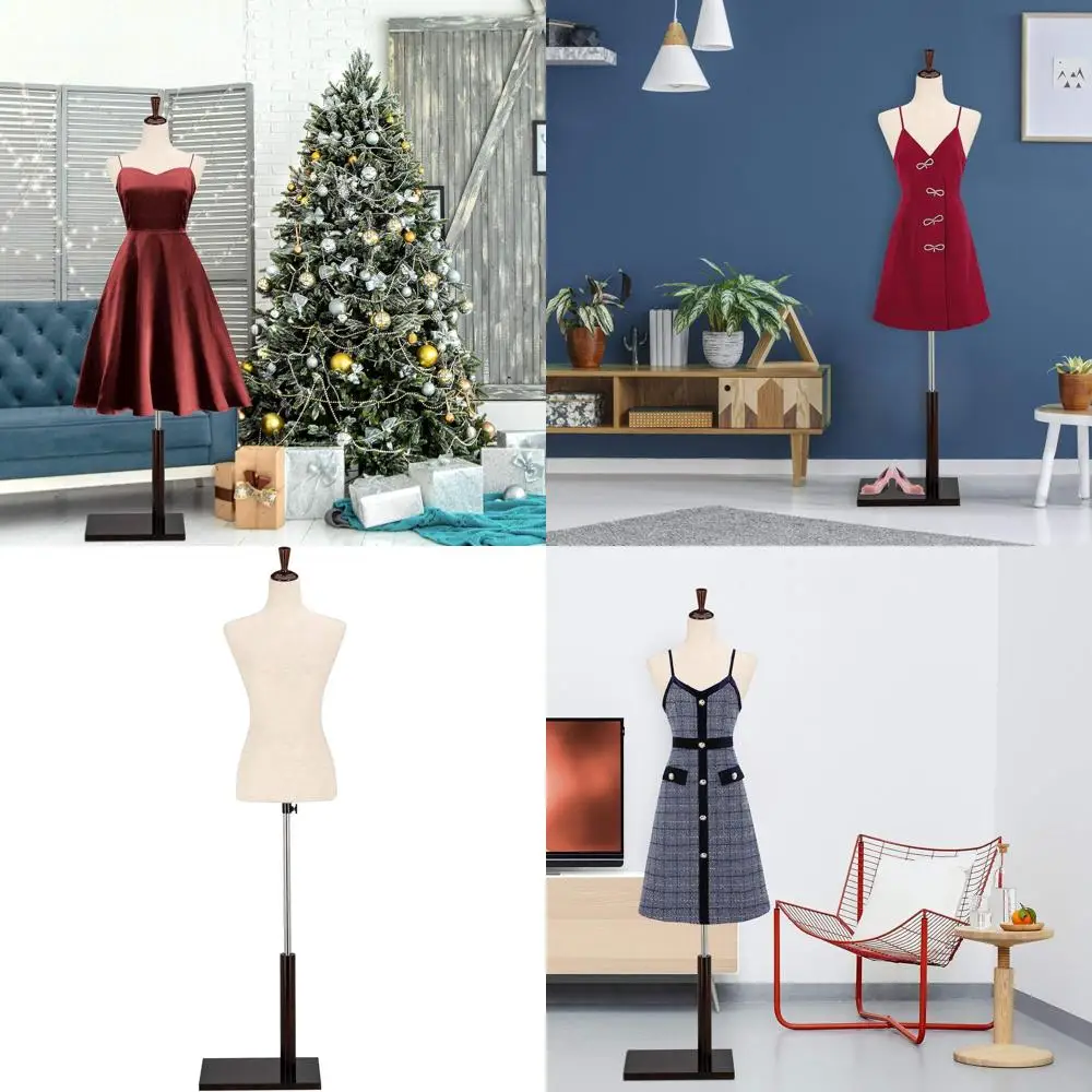 

Регулируемый деревянный манекен-стойка для демонстрации дизайна одежды, пришиваемый кройный манекен (белый, размер 6-8)