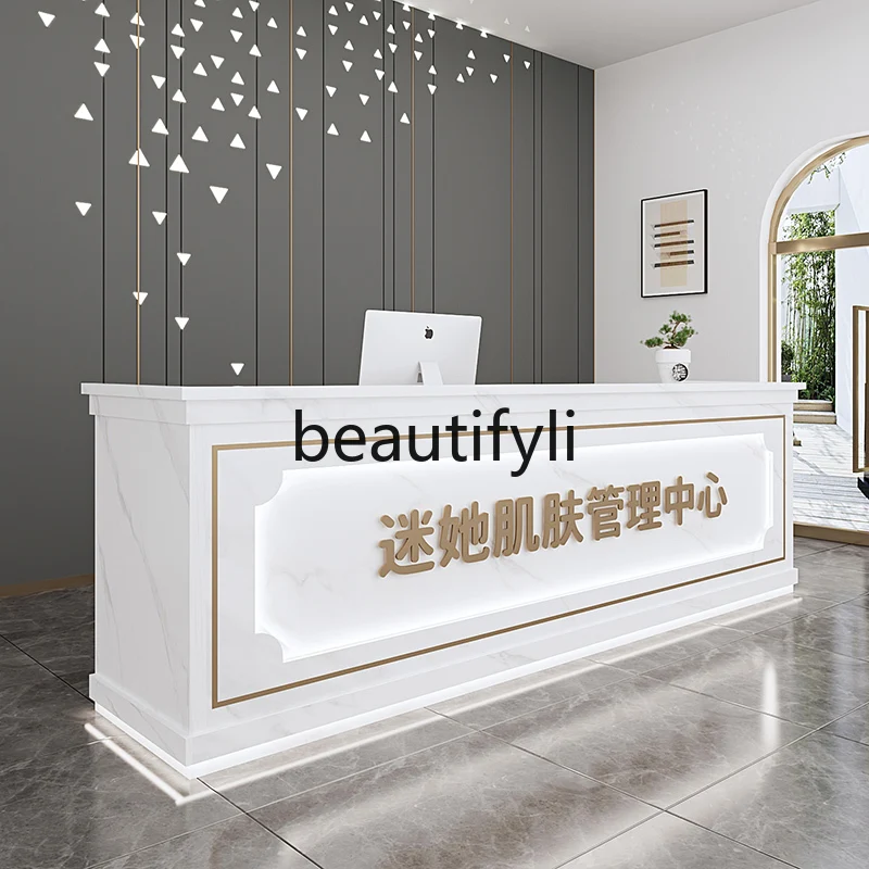 

Light luxury famous hotel checkout page store travel agency front desk simple and modern