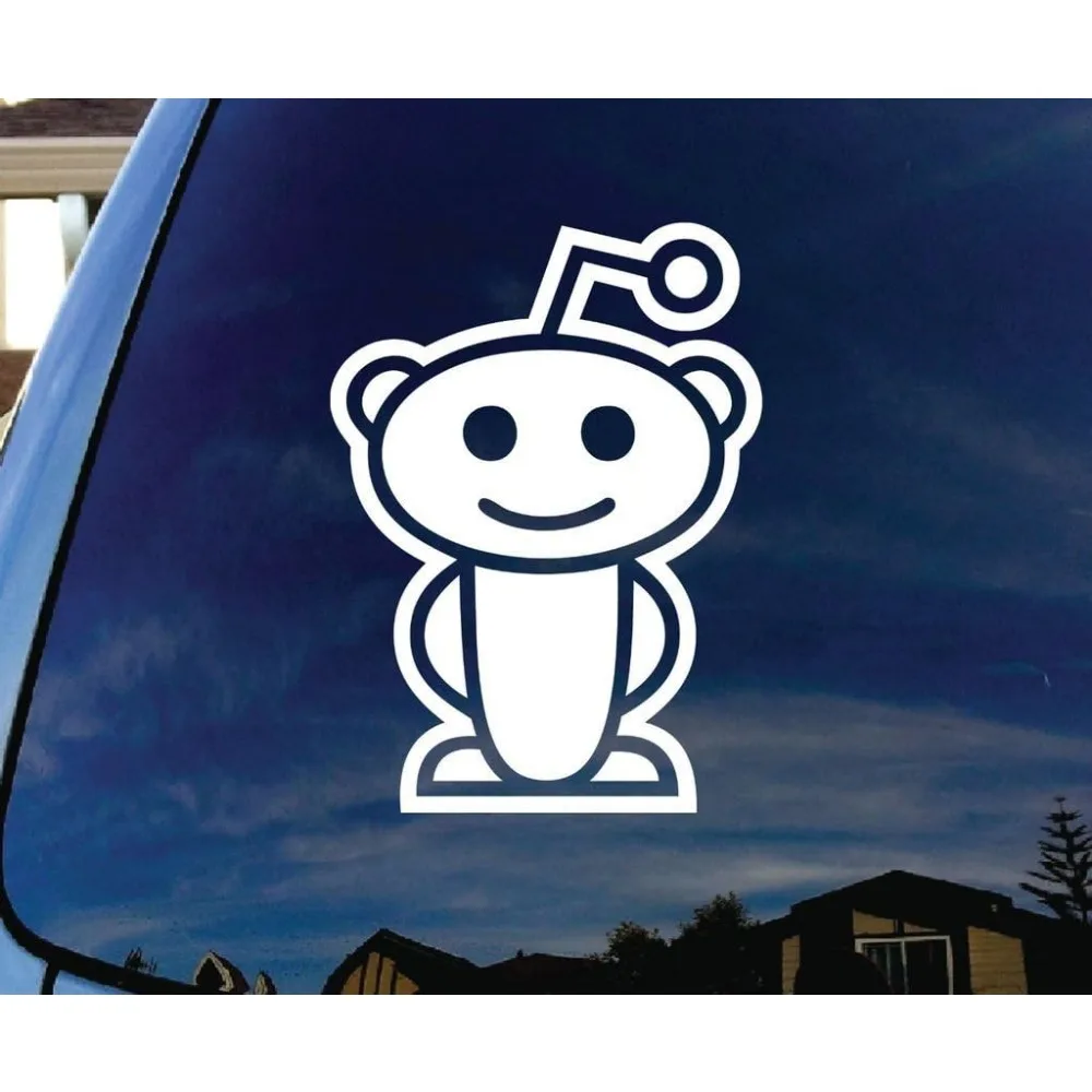 

1PC Cute Robot Sticker - White Line Design, Self-Adhesive Waterproof Decor for Car Window Laptop (Easy to Apply)