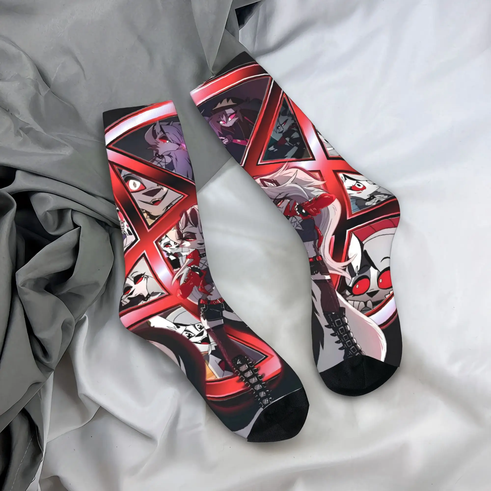 Helluva Boss Loona Socks  Printed Stockings Anti Skid Unisex Men Socks Comfortable Spring Casual Skateboard Socks