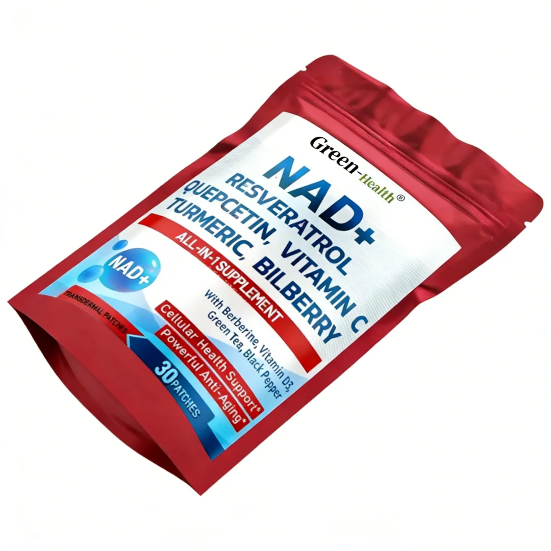 

30 Patches NAD+ Transdermal Patches with Resveratrol,Vitamin D3 Quercetin Turmeric Support Energy, Anti-Aging,Cell Regeneration