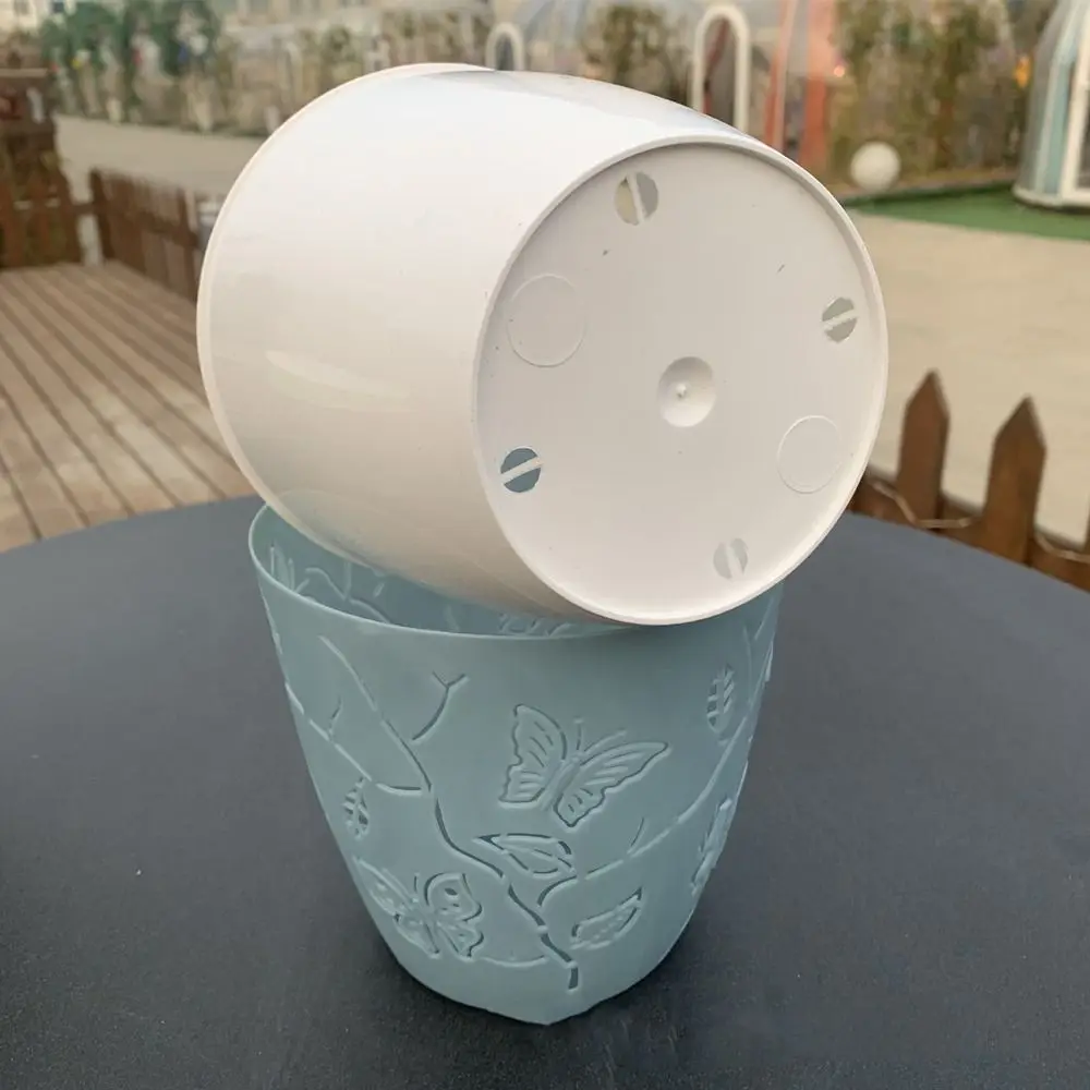 3D Cartoon Butterfly Relief Flowerpot Colored Plastic Succulent Flower Pot Self-suction Plant Planter Office