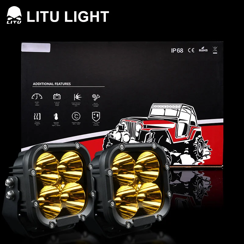 Led Spotlight For Offroad 4 Inch High Bright 4x4 Led Driving Lamp 80W for Tractor Truck Motorcycle Boat SUV UTV ATV12V 24V