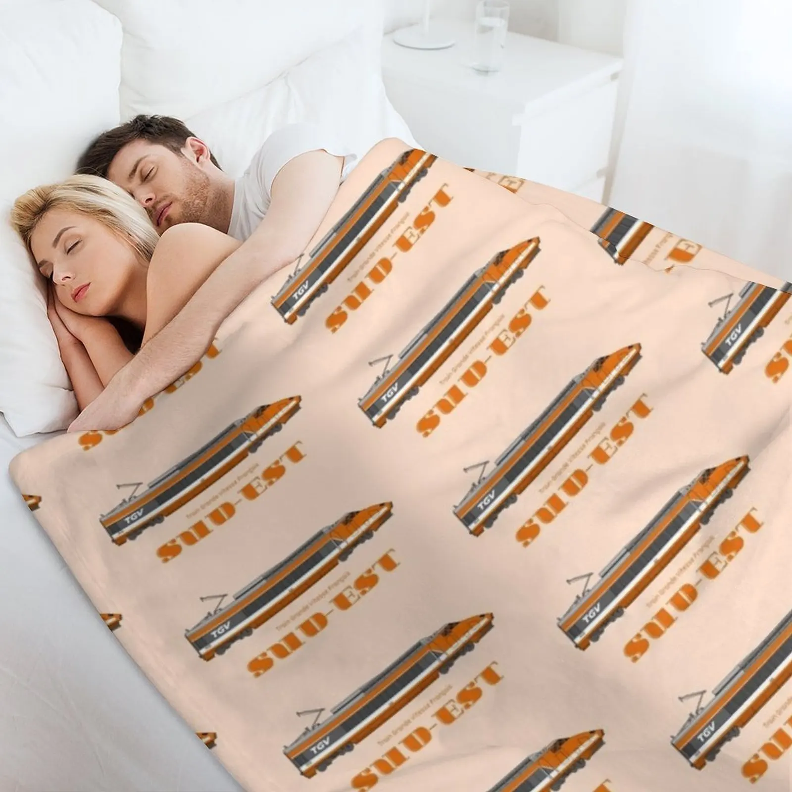 TGV Sud-Est قاطرة عمل فني رمي بطانية نزهة تأثيري أنيمي البطانيات وبطانيات قيلولة