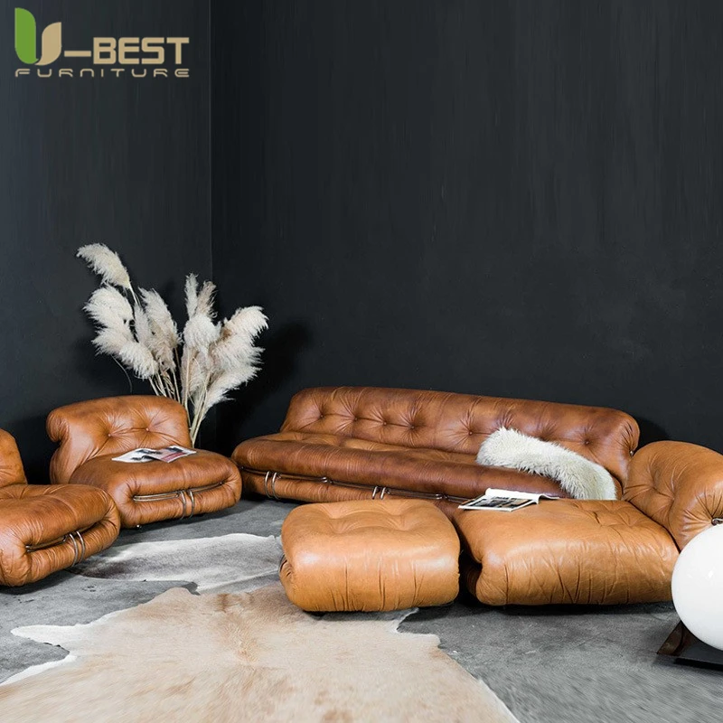 Industrial Retro Hippo Soriana Designers Sofa Living Room Furniture Leather Lounge Personalization Pub Club Studio Canape Divano