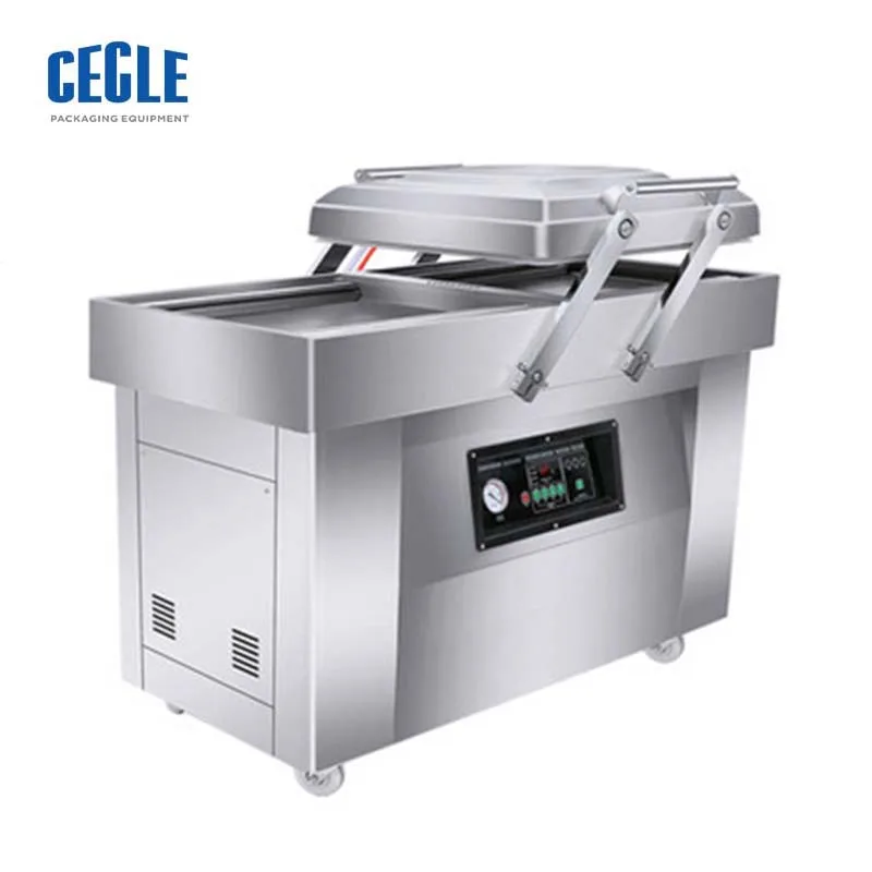 Thermoforming Double Chamber Pillow Type Vacuum Packing Smoked Chicken Machine Dz 400 2f