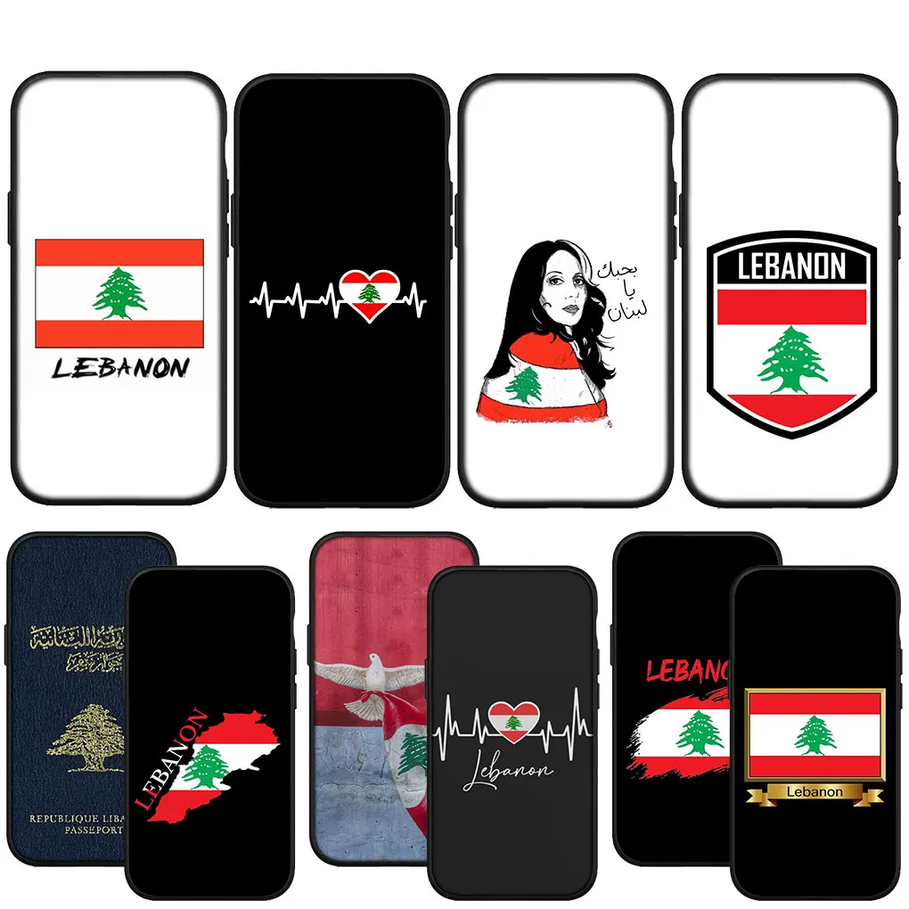 Lebanon Flag Map Soft Casing for Apple iPhone 15 14 13 12 11 Pro XS Max XR 6 6S Plus + SE 14+ 6+ Phone Cover Case