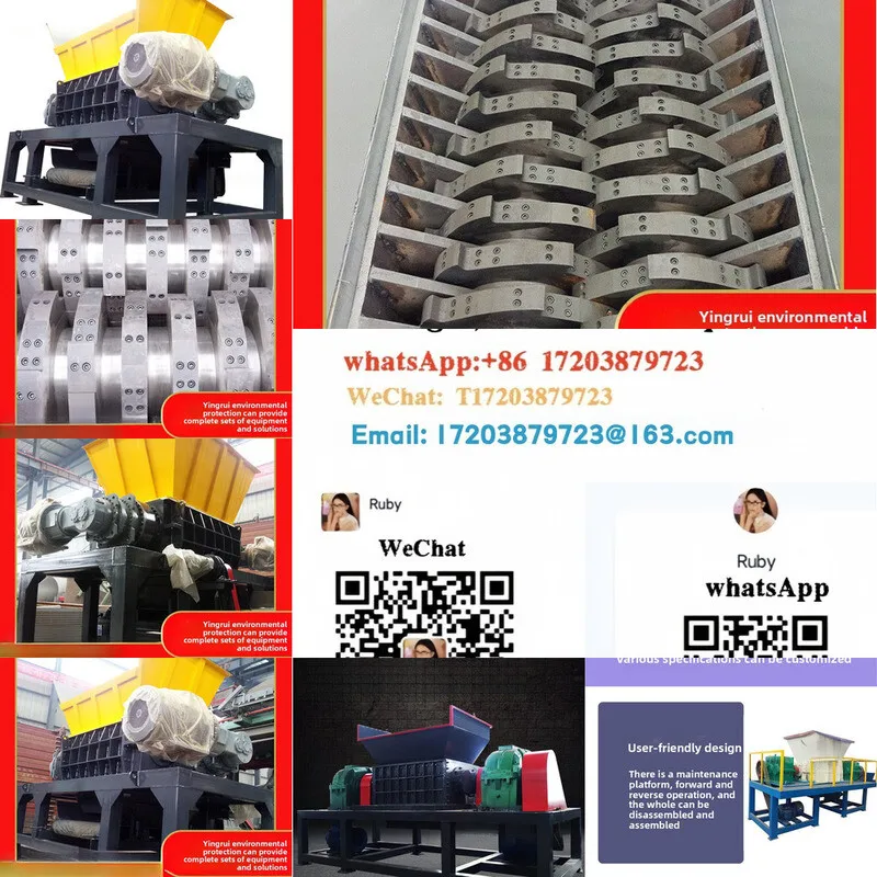 Fabric Strip Plastic Shredding Equipment Waste Garbage Roller Crusher Line Manufacturer High Production Energy Saving