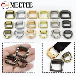 4/10Pcs Meetee 15/16/19mm Metal Bag Strap Side Clip Buckles Square D Ring Clasp Webbing Chain Connection Buckle DIY Accessories