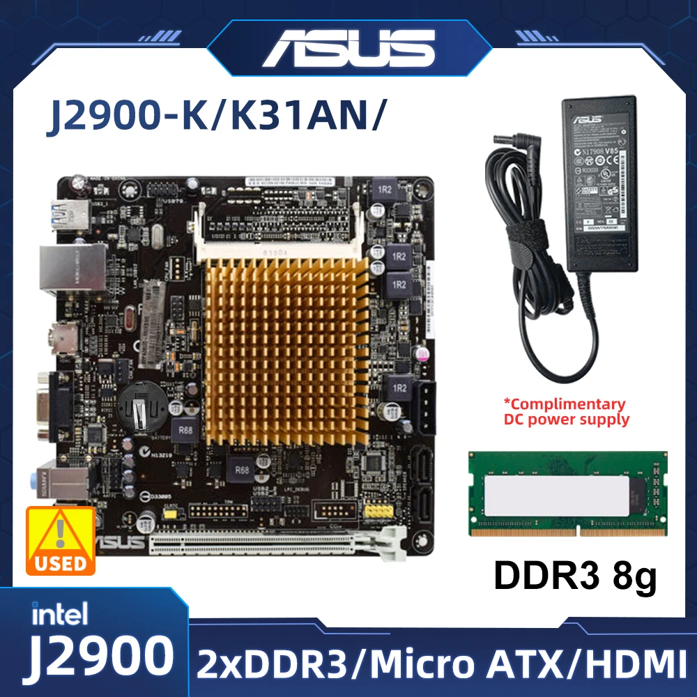 

ASUS J2900-K/K31AN/DP_MB Motherboard +DDR3 memory 8GB PCIe 2.0 x16 SATA 6Gb/s USB 3.0 Integrated J2900 dual-core CPU HDMI