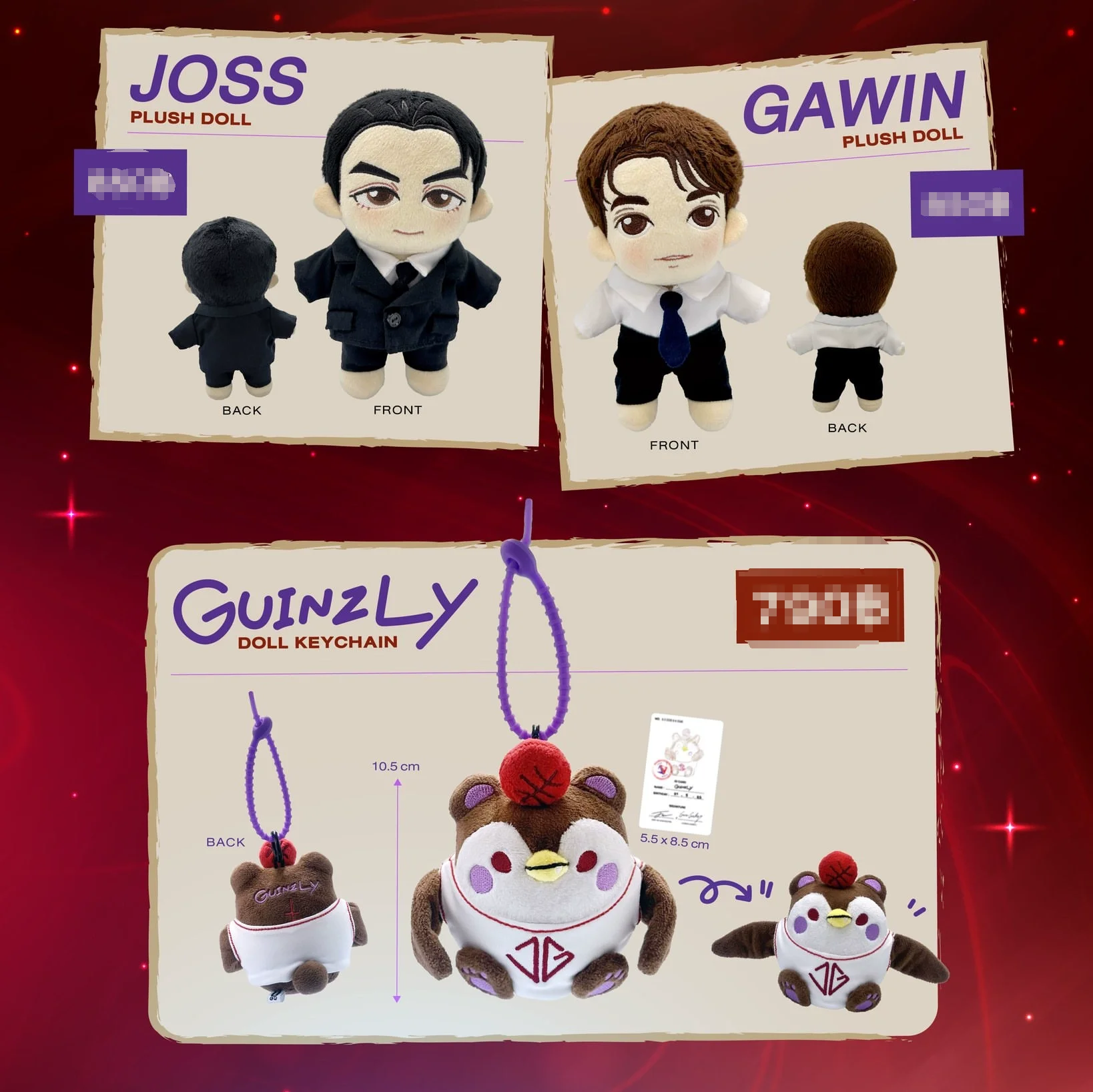 

Thai star JossGawin new merchandise keychain (doll) official original