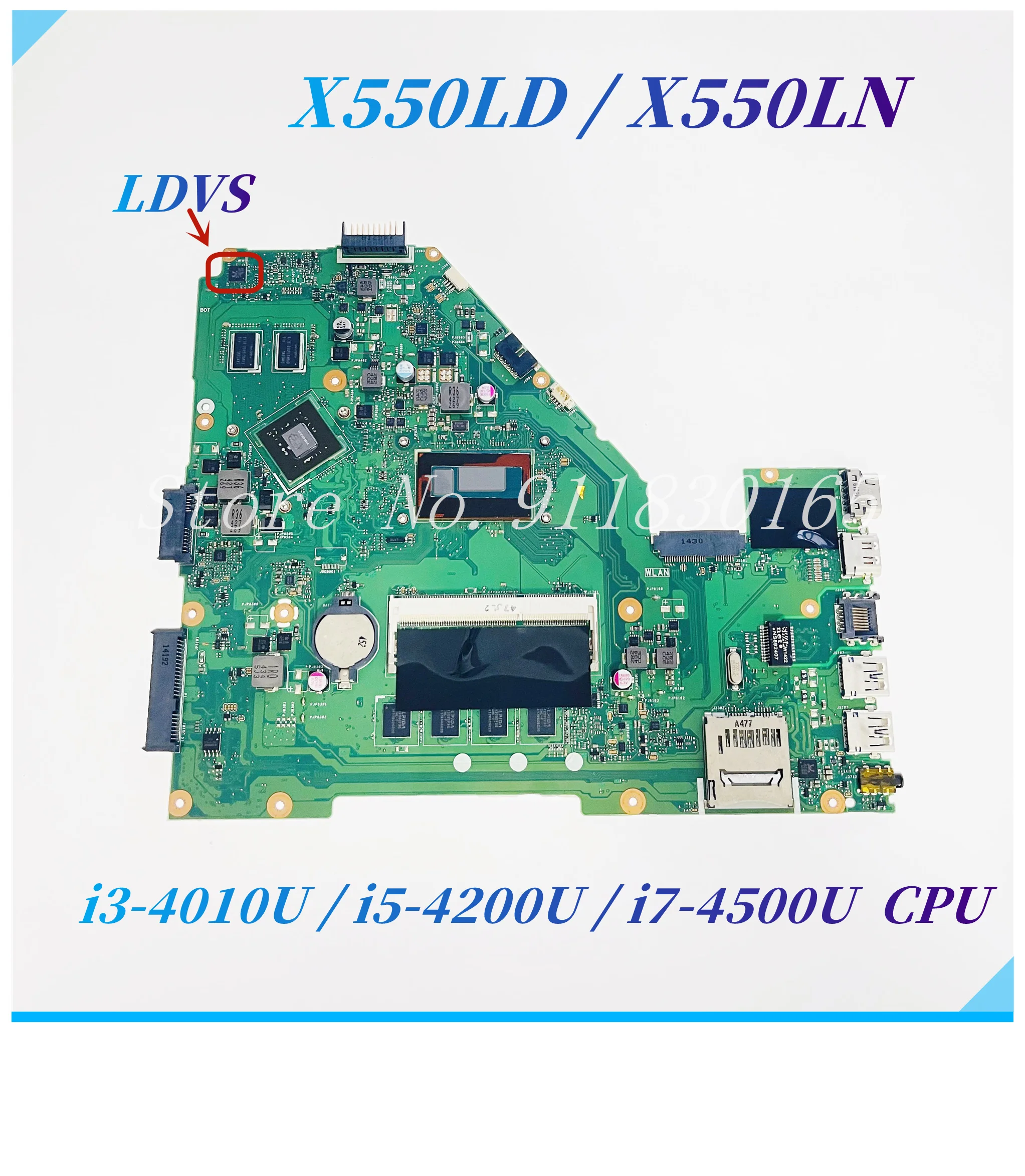 X550LD Mainboard For ASUS X550LD X550LC X550LN X550L F550L  A550L Laptop motherboard With i3 i5 i7 CPU 820M/840M 2G GPU 4GB-RAM