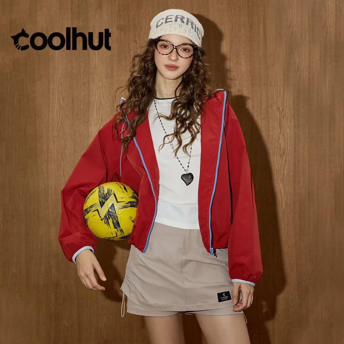 Cooler 2025 nova chegada feminina bloco de cor jaqueta com capuz casual solto ajuste recortado puffer casaco desportivo emagrecimento outono outerwear