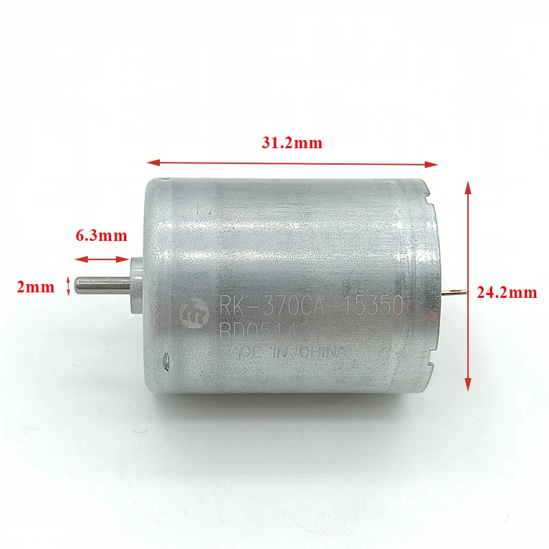 RK-370CA-15350 Micro 370 Motor DC12V Carbon Brush Electric Motor