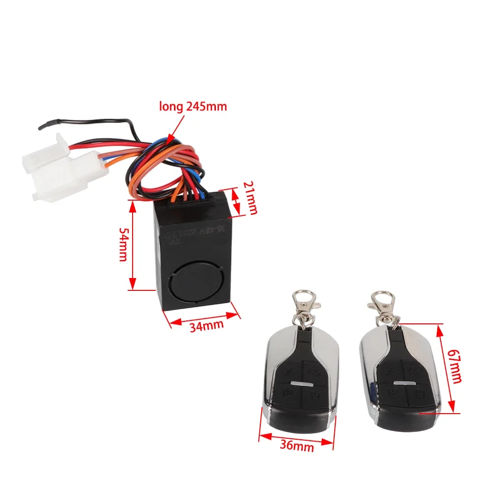 36V-48V Universal E-Bike Alarm System Anti-Theft Device Smart Electric Scooter Bicycle Remote Control Detector Alarm Lock