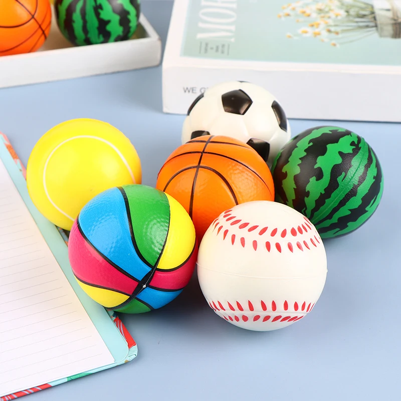 Pelota de juguete para apretar para niños, pelota de esponja de espuma suave y sólida de PU para entrenamiento de muñeca, pelota de rebote segura, pelota de fútbol y béisbol, 2 piezas