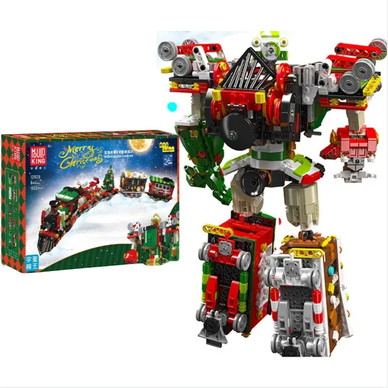 12028 Christmas Train Transformer Building Block Bricks Direct Transformation Deformation Robot For Kid Christmas New Year Gift