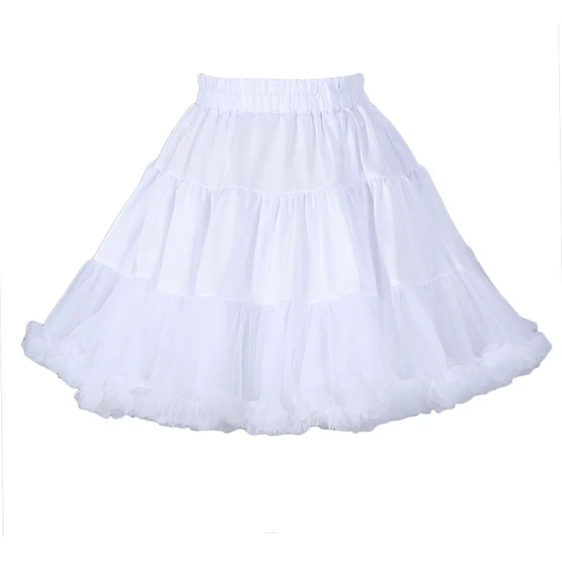 Anáguas curtas brancas para mulheres e meninas, Crinolina, Fofo, Casamento, Lolita, Underskirt, Branco