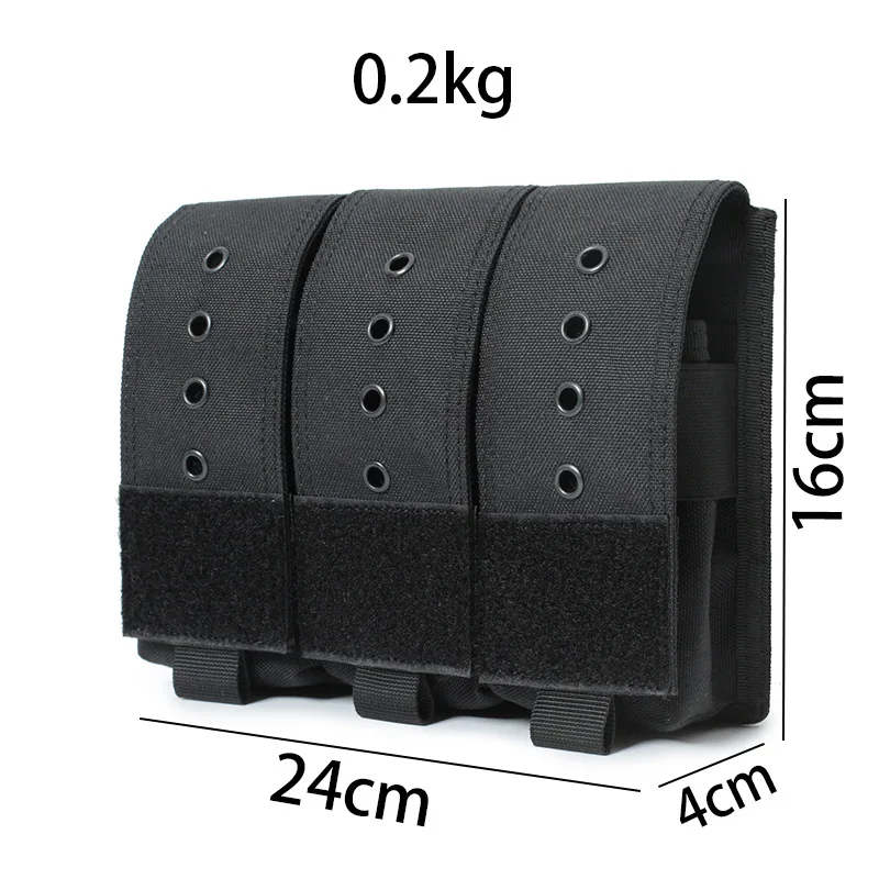 MOLLE Triple Magazine Pouch Portable Tactical Vest/Belt Mount Bag for Outdoor Airsoft Portable MOLLE Attachment Bags